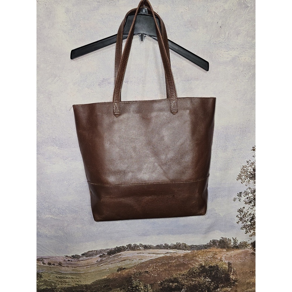 Kodiak Brown Pebbled Leather Tote Bag Classic Shoulder Purse Old Money Vibes